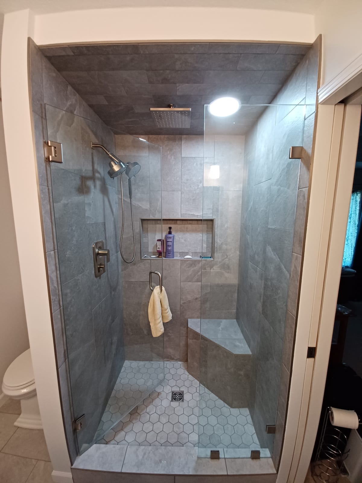 Completed bathroom remodel by Dorsett Does It